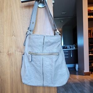 Coach Gray Shoulder Bag with Front Pocket